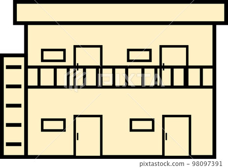 公寓的簡單單色插圖 公寓的簡單單色插圖 98097391