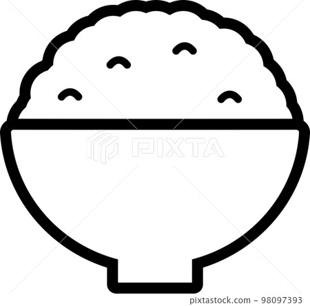 Simple and cute pictogram of white rice 98097393