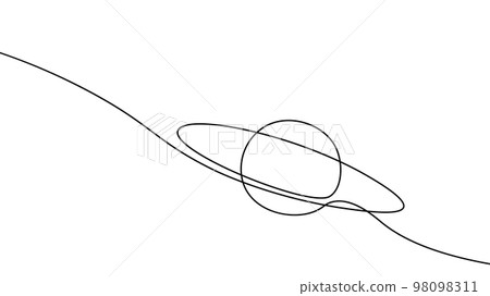 saturn planet line art