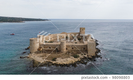 Maidens Castle Kiz Kalesi Drone Photo, Erdemli Mersin, Turkey 98098803