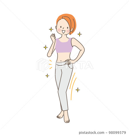 Young woman who succeeded in dieting 98099379