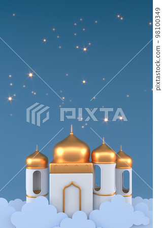 Ramadan Kareem Greeting Background Islamic 3d illustration design Ramadan Kareem Greeting Background Islamic 3d illustration design 98100349