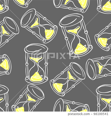 seamless graphic pattern of white hourglasses on a gray background, texture, design seamless graphic pattern of white hourglasses on a gray background, texture, design 98100541