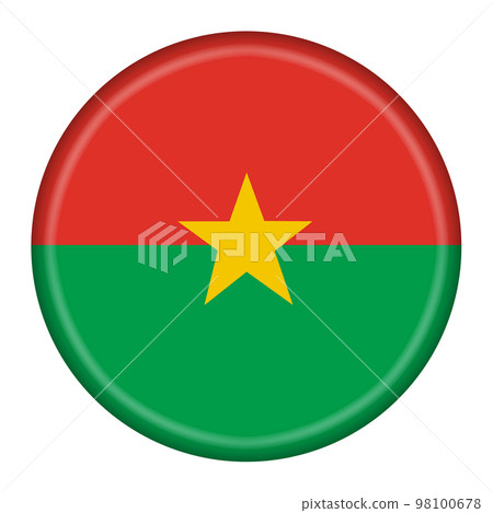 A Burkina button flag 3d illustration with clipping path A Burkina button flag 3d illustration with clipping path 98100678