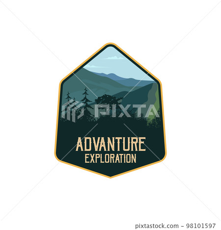 Mountain Logo Outdoor Adventure badges - Stock Illustration [98101597 ...