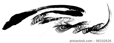 Wave ink material Handwritten brush illustration 98102626