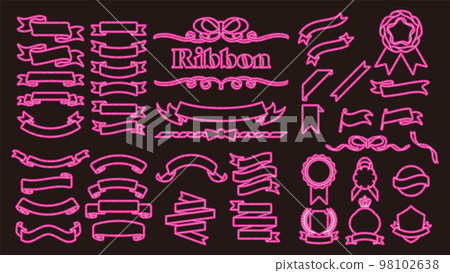 像霓虹燈一樣的絲帶。標題頭條素材集 98102638