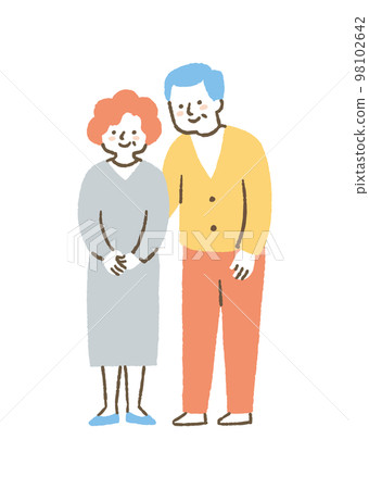 Elderly couple lined up _ color 98102642