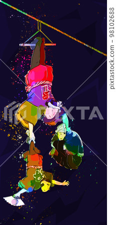 Acrobatics Part 14 Colorful version - Stock Illustration [98102688] - PIXTA