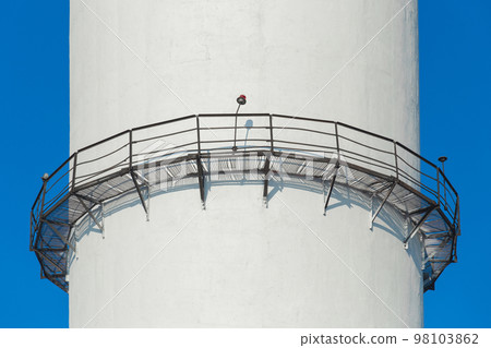 Industry observation high safety deck outdoor view tower pipe industrial structure outside round 98103862