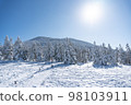 Mt.Shimagare seen from the courtyard of Kita Yatsugatake in winter 98103911