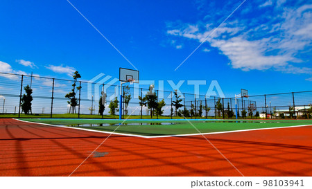 Basketball goal blue sky Basketball goal blue sky 98103941