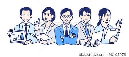 一個工作的商務人士的簡單矢量插圖素材 一個工作的商務人士的簡單矢量插圖素材 98105078