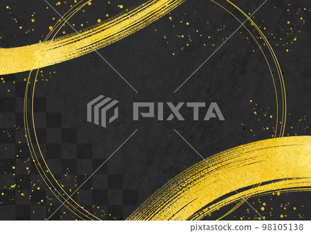 日本材質金毛刷框黑色帶圓框長方形版 98105138