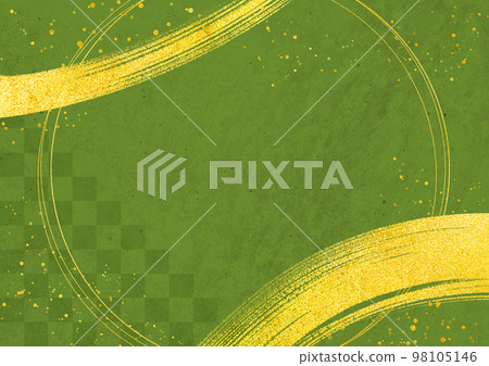 日本材質金毛刷框抹茶綠帶圓框長方形版 98105146