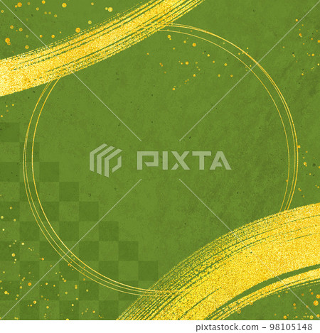 日本材質金毛刷框抹茶綠圓框方形版 98105148