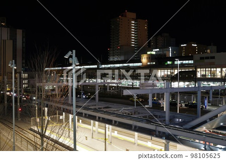 Utsunomiya station east exit at night 98105625