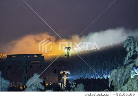 Illuminated frost-covered trees of Zao, Yamagata Prefecture, Yamagata Prefecture Illuminated frost-covered trees of Zao, Yamagata Prefecture, Yamagata Prefecture 98106169