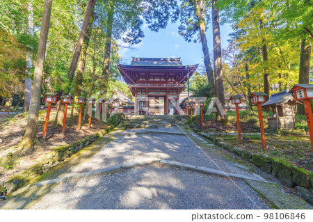 Hiyoshi Taisha Shrine in Autumn Higashi Hongu Tower Gate (Sakamoto, Otsu City, Shiga Prefecture) 98106846