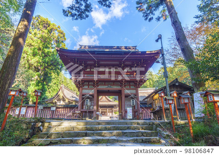 秋天的日吉大社東本宮塔門(滋賀縣大津市坂本) 秋天的日吉大社東本宮塔門(滋賀縣大津市坂本) 98106847