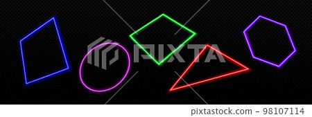 Neon light frames, glowing line borders Neon light frames, glowing line borders 98107114