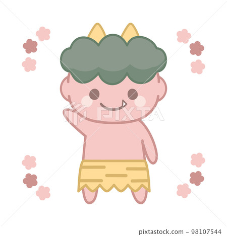 梅花和可愛的紅魔全身插畫 98107544