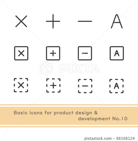 產品設計和開發所需的基本圖標集 No.10 98108129