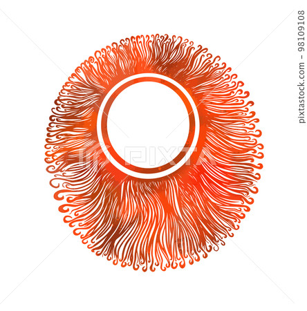 Orange graphic sun frame. Vector illustration Orange graphic sun frame. Vector illustration 98109108
