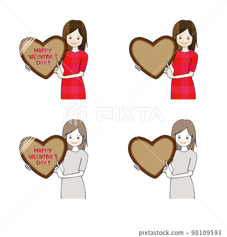 Woman text space set with chocolate frame Woman text space set with chocolate frame 98109593