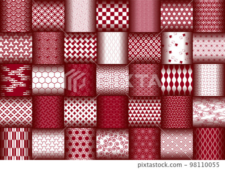 Square Japanese pattern set (red) Square Japanese pattern set (red) 98110055