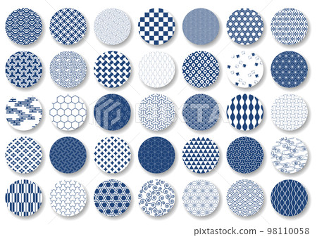 日本模式圓形圖標集（藍色） 98110058