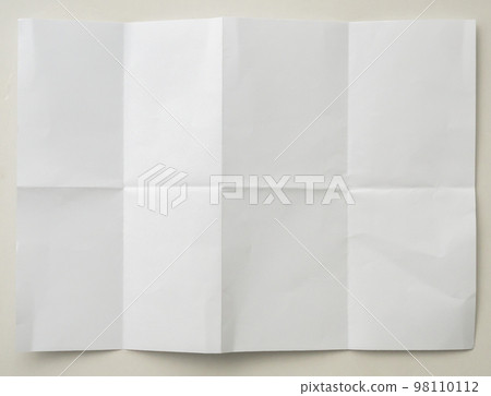 White folded and wrinkled paper on white background White folded and wrinkled paper on white background 98110112