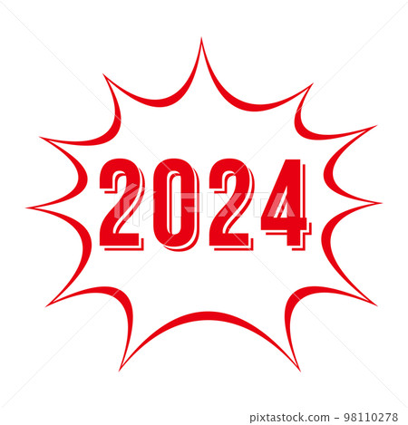 2024 簡單陰影字母和尖頭語音氣泡設計紅色 2024 簡單陰影字母和尖頭語音氣泡設計紅色 98110278