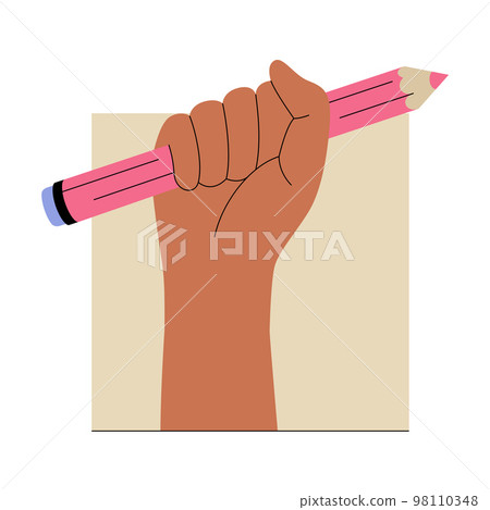 Raised Fist With Pencil Raised Fist With Pencil 98110348