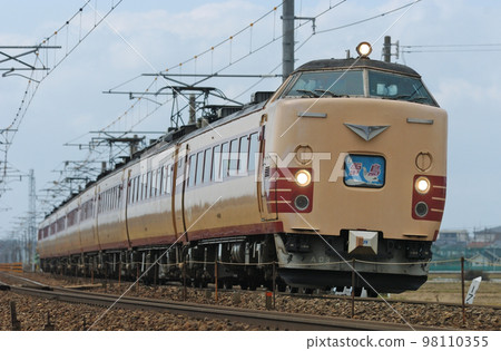 Hokuriku Main Line Kaga-Kasama-Mikawa JR West 485 Series A03 formation (Kyoto) Raicho Hokuriku Main Line Kaga-Kasama-Mikawa JR West 485 Series A03 formation (Kyoto) Raicho 98110355