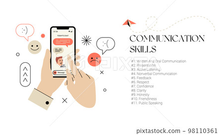 Hands With Cell Phone Chat 98110361