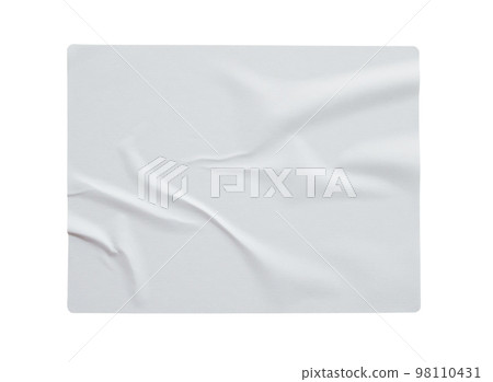 Paper sticker label isolated on white background Paper sticker label isolated on white background 98110431