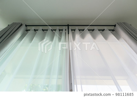Curtain window interior decoration in living room Curtain window interior decoration in living room 98111685