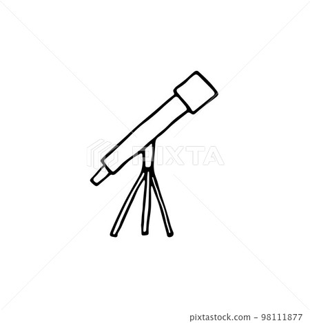 Doodle telescope image. Outline scope Vector illustration Doodle telescope image. Outline scope Vector illustration 98111877