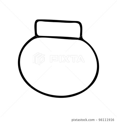 Doodle jar for spices. Outline container with lid Doodle jar for spices. Outline container with lid 98111916
