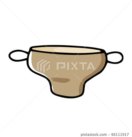 Doodle pot simple image. Beige color saucepan Doodle pot simple image. Beige color saucepan 98111917