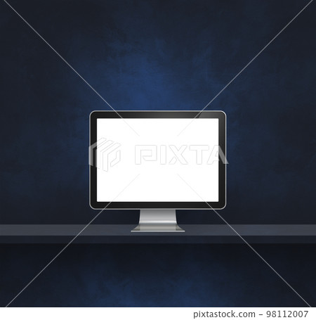 Computer pc on black shelf background 98112007