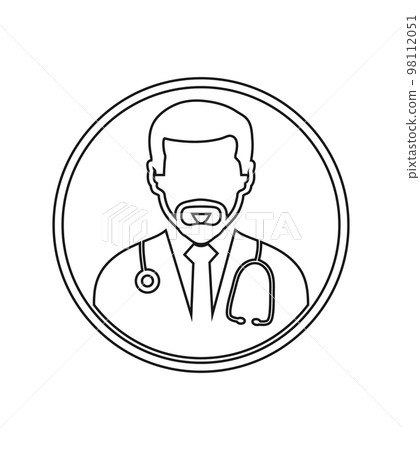 Male Doctor Profile line Icon. Editable vector EPS. Male Doctor Profile line Icon. Editable vector EPS. 98112051