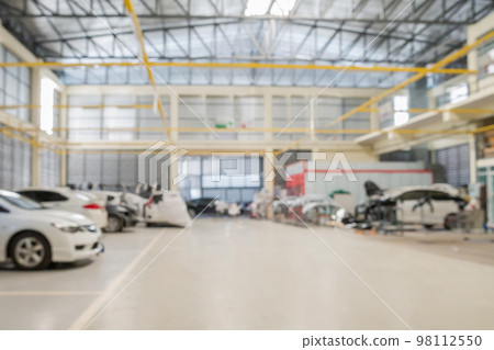 car service centre auto repair body paint workshop blurred background car service centre auto repair body paint workshop blurred background 98112550