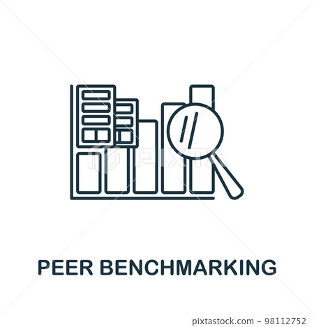 Peer Benchmarking icon. Monochrome simple Stock Market icon for templates, web design and infographics 98112752