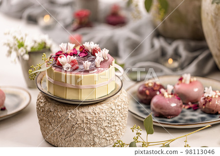 Still life of fancy dessert table Still life of fancy dessert table 98113046