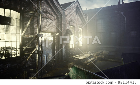old dark factory warehouse alley at night 98114413
