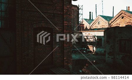 Old abandoned industrial buildings at factory Old abandoned industrial buildings at factory 98114414