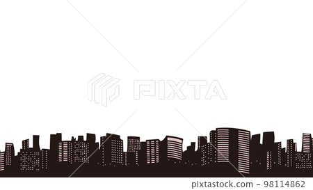 Night office town illustration material header footer horizontally long Night office town illustration material header footer horizontally long 98114862