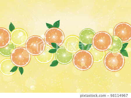 Background material of fresh citrus fruits Lemon yellow background 98114967